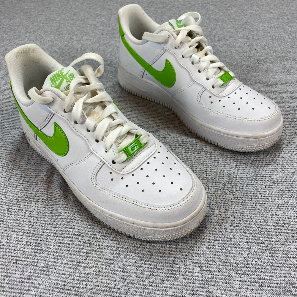 Nike Air Force 1 Low White Action Green Womens Size 6 Sneakers - Picture 10 of 13